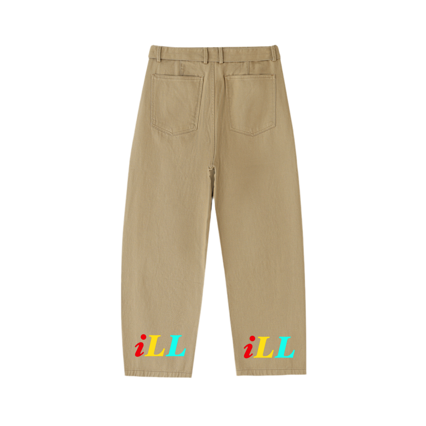 Twisted-Seam Belted Curved-Blade Pants